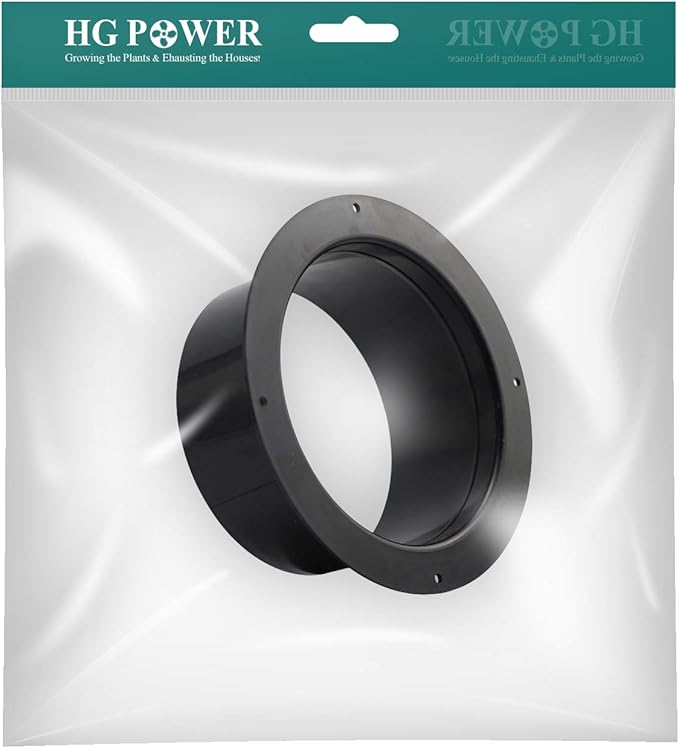 5 Inch Duct Connector, HG Power 125mm Plastic Straight Pipe Flange for 5" Ducting Pipes Hoses Heating Cooling HVAC Ventilation Use, Black