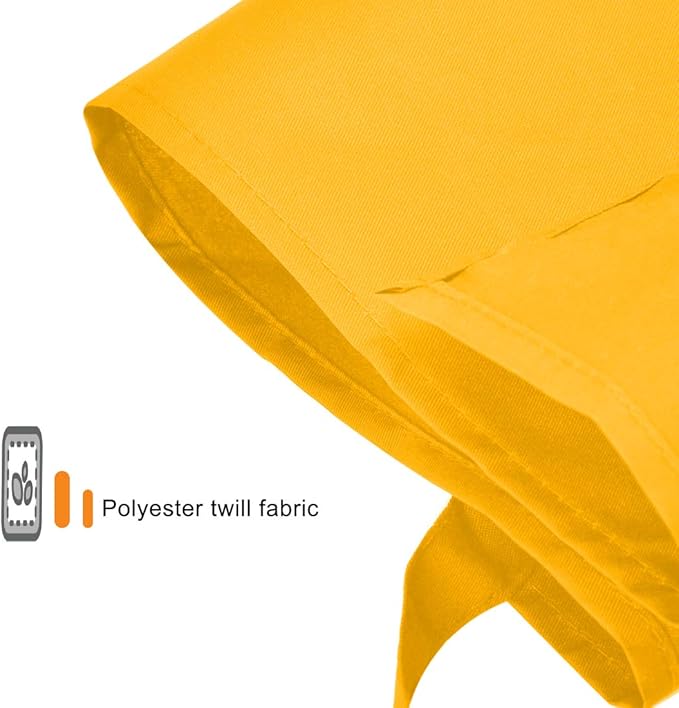Total 15 PCS Plain Yellow Color Bib Aprons Bulk for Women Men Adult -Unisex Aprons with 2 Front Pockets (Yellow-15PCS)