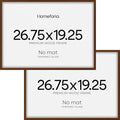 Homeforia 19.25x26.75 Puzzle Frame Brown, High End Dark Oak 19.25 by 26.75 Thin Wood Picture Frame without Mat, 26.75x19.25 Wooden Walnut Puzzle Art Frames for Wall, Tempered Glass, Wall Kit, Set of 2