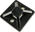 HS Cable Tie Mounts Self Adhesive with Screw Hole Zip Wire Tie Mounting Base Holder (100 Pack) Squares 1x1 Inch,Black