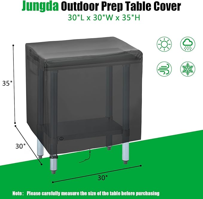 Outdoor Prep Table Cover,30 Inch Waterproof Stainless Steel Prep Cart Cover,Outdoor kitchen Grill Bbq Food Prep Table Covers - 30 x 30 x 35 Inch