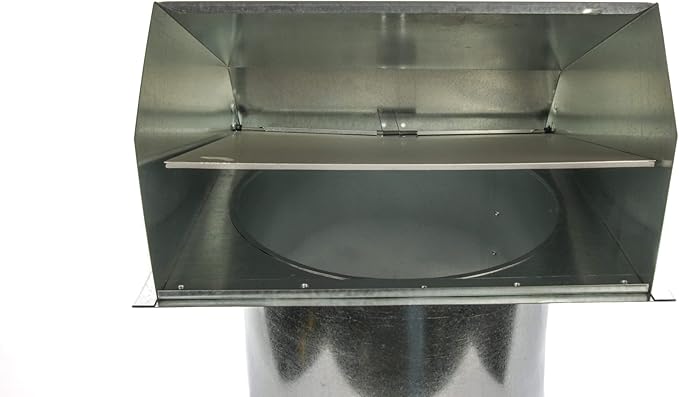 RDP Hooded Wall Vent with Screen and Damper (8 Inch, Galvanized)