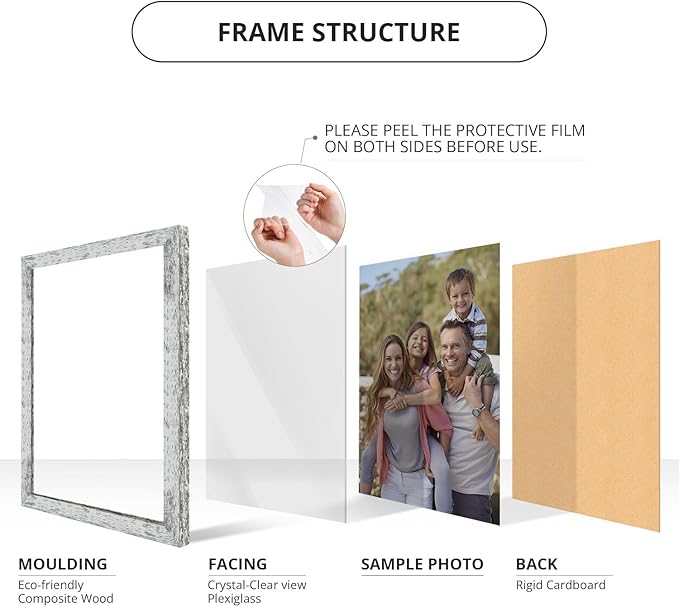 wallsthatspeak 17x23 White American Barn Picture Frame for Puzzles Posters Photos or Artwork