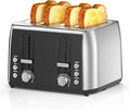 Cowsar Toaster 4 Slice Retro Stainless Steel, Compact 4 Slice Toaster with Extra Wide Slots for Toasting Bread, Bagel, Cancel/Bagel/Defrost Function, Toast Boost, 6 Shade Settings