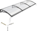 Awning for Door Entrance with Drainage Sink,40x120 Inch Awnings for Doors,Window Canopy Exterior with Plastic Steel Bracket,Polycarbonate Cover,UV,Rain,Snow Protection for House,Porch,Patio,Deck