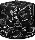 Dust Cover for Kitchen Appliance Accessories for 6 Quart Pressure Cooker Air Fryer Rice Cooker Dust Protection with Storage Pockets, Coffee Dessert Black