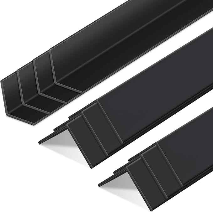 Sasylvia 10 Pcs Wall Corner Protector Guards, Vinyl 1 x 36 Inch Corner Trim Molding, Avoid Scratching Scuffs, Ease Install and Cleaning for Door Countertop Furniture Cabinet Protection, Black