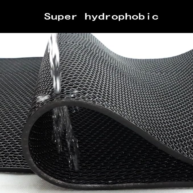 PVC Drainage Floor Mat Non-Slip Commercial Wet Area Mat for Outdoor and Indoor Restaurant Kitchen Bar Swimming Pool Splash Matting Water Drain Flooring Mat (Black, 4FTX10FT)
