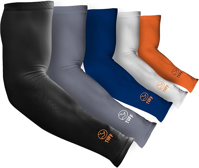 TUFF Compression Cooling Arm Sleeves - UPF 50 Arm Sleeves for Men & Women…
