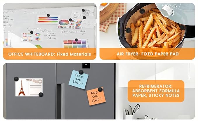 Air Fryer Liner Silicone Full Enclosed Magnets,100% BPA FREE Waterproof Rust-proof & High-Resistant for Air Fryer Paper, Secures Disposable Paper Liner Safely Prevents Burning & Food Covering -8pcs