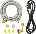 Universal Dishwasher Installation Kit,6 Ft Stainless Steel Dishwasher Hose,Burst Proof Water Supply Line with 3/8" Compression Connections