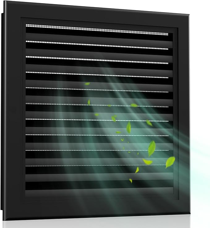 16" X 16" Gable Vent Aluminum Gable Vents for Houses Attic Vent Shed Vents Cover Exterior with Screen Mesh Alloy Wall Vent Ventilation for Home Garage Attic Ceiling - Vent Opening: 14" x 14" Black