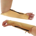 Arm Chaps Extended Elbow Leather Arm Guard - Arm Sleeve Protectors for Thin Skin and Bruising, Scratches & Cuts - Protective Arm Sleeve for Any Age- Left & Right Form-Fitting - Tan (1Pair/X-Large).