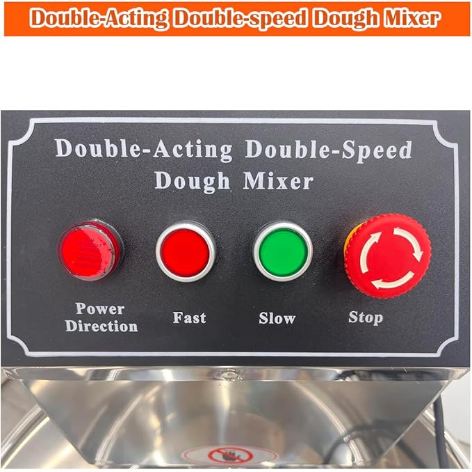 Commercial Stand Dough Mixer 40L Spiral Mixer Double Action Double Speed Stand Pizza Mixing Machine Dough Kneading Machine with Security Shield for Kitchen Restaurant Bakery Pizzeria