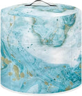 Dust Cover for Kitchen Accessories, for 6 Quart Pressure Cooker Air Fryer Rice Cooker Kitchen Appliance Dust Covers with Storage Pockets Dust-proof Washable, Sky Blue Marble