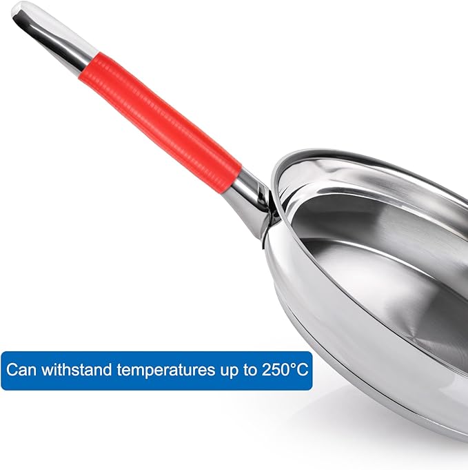 uxcell Silicone Pan Handle Sleeve, Heat Resistant Potholder Pot Holders Cover Sleeve for Frying Pan Handle Spatulas, Red (S)