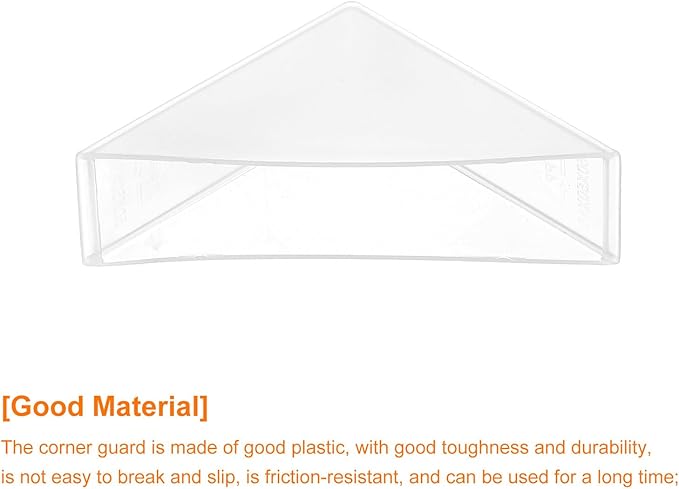 uxcell 20Pcs Plastic Corner Protectors 16x70mm Right Angle Shape Glass Corner Guards Cushion for Corner Protection of Glass, Mirror, Tile, White