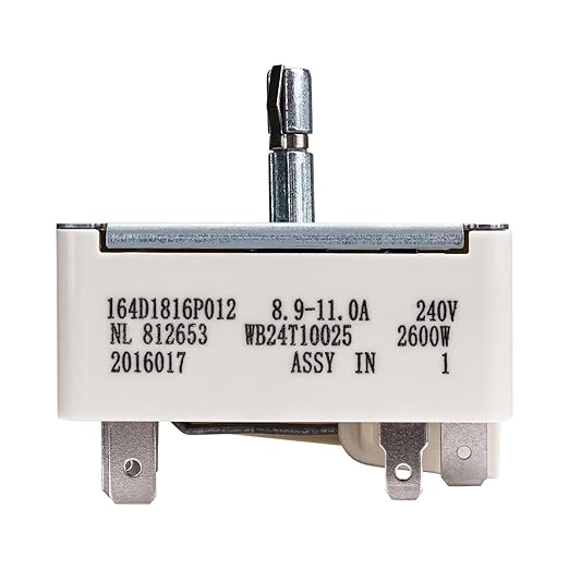 WB24T10025 Range Switch Surface Burner Range Infinite Control Switch Compatible with GE Electric Ranges AP2024072, 769692, AH236750, EA236750, PS236750（8 Inch）