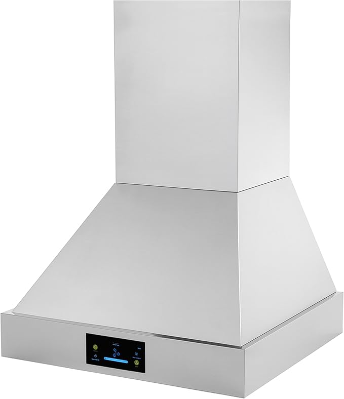 36 Inch Professional Range Hood, 1000 CFM Wall Mount Vent Hood with Efficient, Ultra-Quiet Multi-Speed DC Motor, LED Lights - Stainless Steel