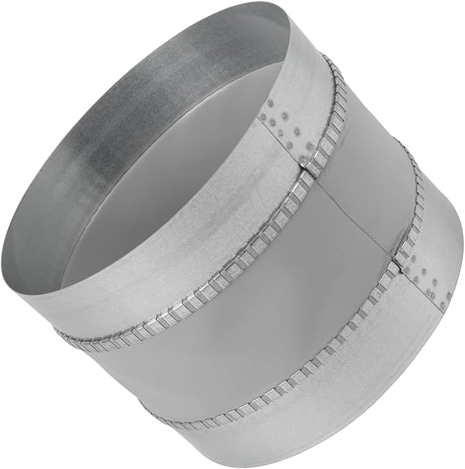 Vent Systems 8" Inch Flexible Vibration-Reducing Female Fit Duct Connector – Galvanized Steel Coupling for Joining Two Male Duct Fittings – HVAC Ventilation Inline Noise-Reducing Coupler