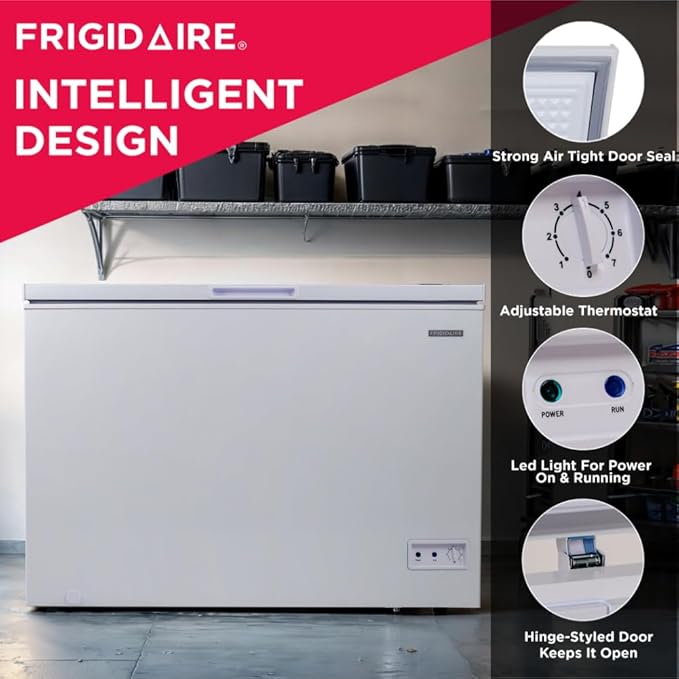 FRIGIDAIRE 10 Cubic Foot Chest Freezer, 10 cu ft, White
