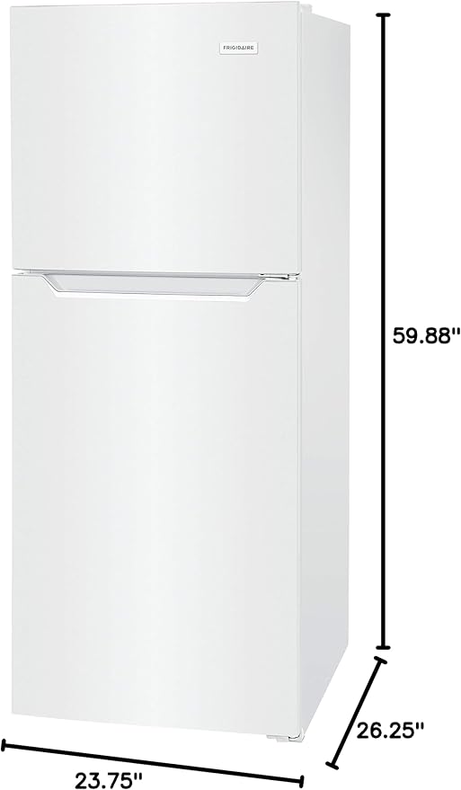 Frigidaire 10.1 Cu. Ft. Compact ADA Top Freezer Refrigerator in White with Electronic Control Panel, Reversible Door Swing, ENERGY STAR