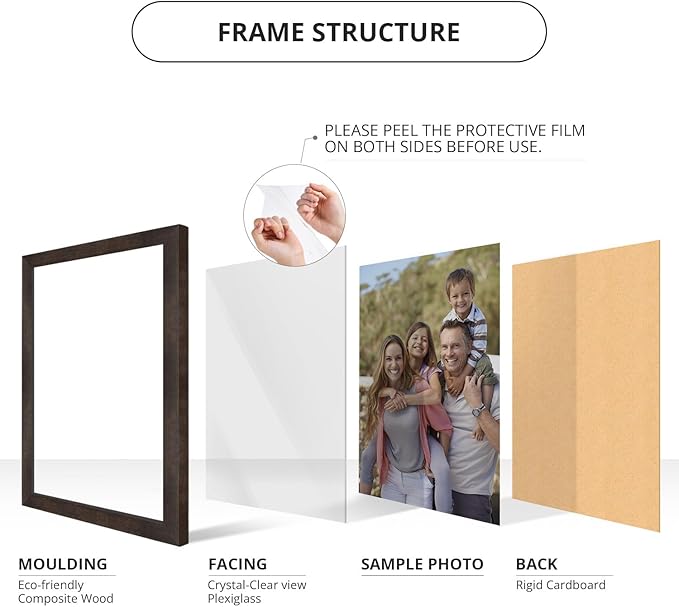 wallsthatspeak 22x26 Espresso Brown Picture Frame for Puzzles Posters Photos or Artwork
