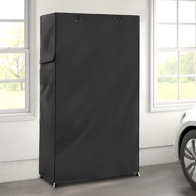 Wire Shelf Cover,600D Heavy Duty 100% Waterproof Shelf Covers for Wire Shelving,Outdoor Storage Shelves Cover for Metal Rack,60" W x 18" D x 72" H,Black