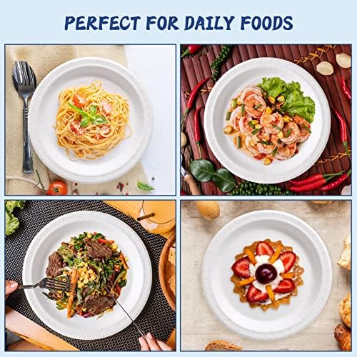 JOLLY CHEF Disposable Paper Plates 10 inch 140 Count and 100 Pack 12 oz Paper Coffee Cups, Printed Drinking Cups with Lids(Stripes and Grey) - Image 6