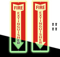 Fire Extinguisher Sign,2 Pack Reflective Fire Extinguisher Signs for Business,4 x12 Inch Aluminum Metal Safety Signs,Glow in the Dark,Weather Proof, Easy to Install,Indoor Outdoor Use