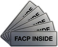 Signs ByLITA Standard FACP Inside Sign | Fire Safety Signage (Brushed Silver) - Medium 5 Pack