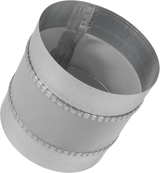 Vent Systems 6" Inch Flexible Vibration-Reducing Female Fit Duct Connector – Galvanized Steel Coupling for Joining Two Male Duct Fittings – HVAC Ventilation Inline Noise-Reducing Coupler