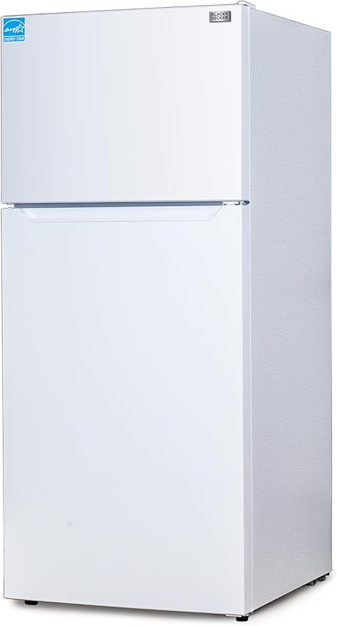 BLACK+DECKER 18.1 Cu. Ft. Top Mount Refrigerator with Freezer, 2 Door Refrigerator with Top Freezer and Adjustable Temperature Control, Full Size Fridge, ENERGY STAR Certified, BR1810HW, White