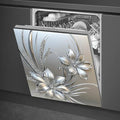 Silver Floral Dishwasher Magnet Sticker Cover Panel Decal Refrigerator Magnetic Sticker Decorative for Kitchen Decoration Anti-Scratch Magnetic Stickers Fridge Refrigerator Panel 23x26 Inch