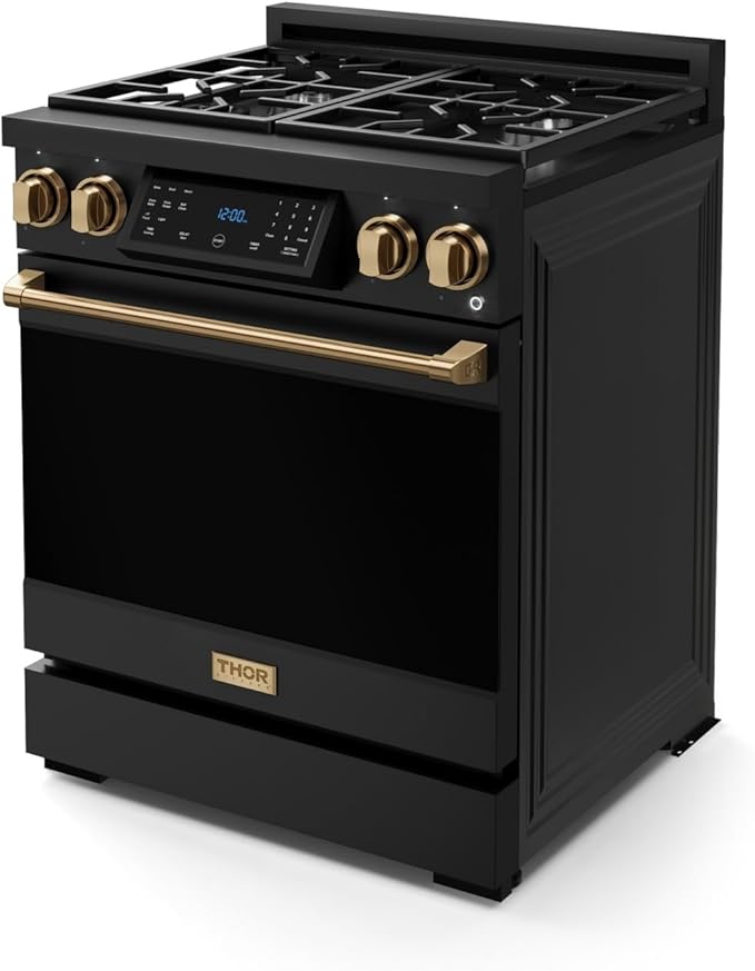 Gordon Ramsay by THOR Kitchen 30 Inch Professional Liquid Propane Range with Tilt Panel Touch Control in Black/Bronze