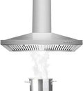Range Hood, Range Hoods 30 inch Stainless Steel, 450 CFM Kitchen Hood with LED Light Baffle Filters, 3 Speed Exhaust Fan Vent Hood
