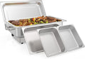 Electric Chafing Dish for Buffet,Food Warmer and Servers,9QT Rectangular Buffet Set Stainless Steel with 1 Full-size Pan & 2 Half-size Pan, Temperature Control Display for Parties, Catering