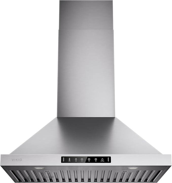 30 Inch Pro Wall Mount Range Hood 980CFM, Direct 3 Speed Panel with Gesture & Touch Control, Ducted/Ductless Stainless Steel Kitchen Vent Hood, Delay Shut-Off, Includes Duct & Filter