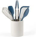 Misen Cream Concrete Utensil Holder - Kitchen Tool Organizer, Large Utensil Container for Countertop, Stainless Steel Holder - Compatible Prep Tool Sets 5 and 10 Piece - 6.25in x 5.5in