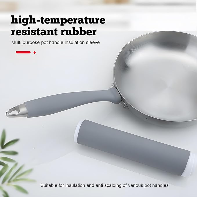 Upgraded Silicone Pan Handle Sleeve - Heat-Resistant&Non-Slip Cast Iron Handle Cover for Pots and Pans - Multipurpose Kitchen Protection(2pcs Large)