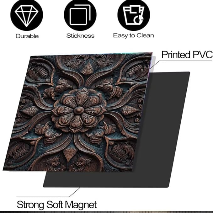 Vintage Wood Flower Dishwasher Magnet Cover, Farm Wooden Carved Floral Magnetic Dishwasher Covers for Front, Farmhouse Fridge Magnets Refrigerator Skin Panel Cover, 23"x 26"