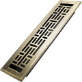 2x12 Inches Heavy Duty Walkable Floor Register Easy Adjust Air Supply Lever Floor Vents - Seattle Design - Vent Cover for Home Floor - Antique Brass