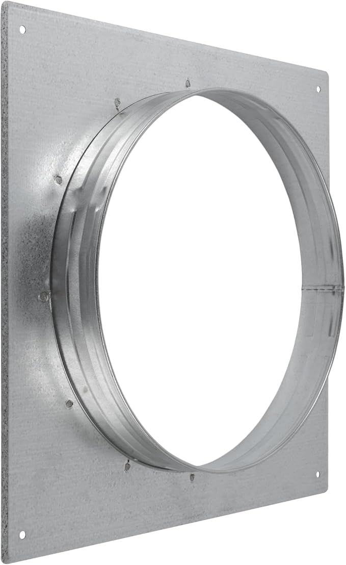 Repa Market 10 Inch Round Duct Flange – Galvanized Steel Vent Connector Plate – Wall or Ceiling Mount Adapter – For Dryer Hose & HVAC – Heavy Duty Air Return, Heating Cooling Exhaust Ventilation Cover