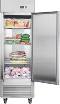 Commercial Freezer 27"W Single Solid Door Stainless Steel Interior and Exterior Construction Upright Fan Cooling