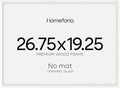 Homeforia 19.25x26.75 White Wood Puzzle Frame, High End Oak 19.25 x 26.75 Frames without Mat, Wooden 26.75x19.25 Picture Frames for Wall, 19.25by26.75 Poster Frames, Tempered Glass, Wall Kit, Set of 1