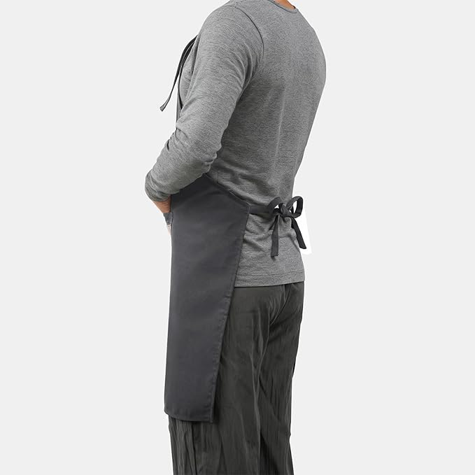 Vinchef New Soft Canvas Apron, Adjustable Neck Strap, Large Pocket, Unisex Kitchen Apron, Cooking Aprons for Women and Men