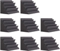 8 Pack - Bass Traps Acoustic Foam Corner, 8''x8''x12'' Black Bass Traps Corner Studio Foam, High Density and Fire-Proof Acoustic Panels Recording Studio Acoustical Treatments