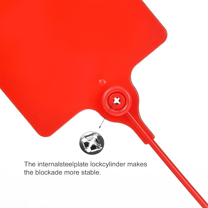 200 Pcs Durable Plastic Shipping Tags with Marker Pen Security Seals Sticker Labels,Waterproof Blank Luggage Tag for Packages, Logistics, Inventory, Travel(Red,200pcs)