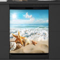 Dishwasher Magnet Cover Ocean Sea Beach Starfish Seashell Reusable Dishwasher Magnetic Cover Sticker Decorative Dish Washer Door Cover Panel for Home Kitcen Appliance