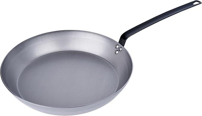 Restaurantware Met Lux 16 Inch Fry Pans, 6 No-Stick Frying Pans - Induction-Ready, Triple-Riveted, Silver Carbon Steel Cooking Skillets, Durable, For Searing, Sauteing, And Browning Food